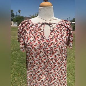 Max Studio size medium women's top floral red